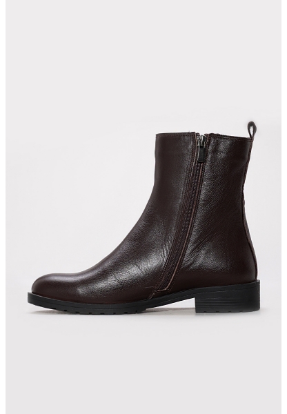 MirgeShoes Kahve Fermuarlı Kadın Klasik Bot Hakiki Deri MRG0138719261847