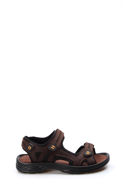 MirgeShoes Kahve Erkek Açık Hava Spor Sandalet Hakiki Deri  MRG0110371311629