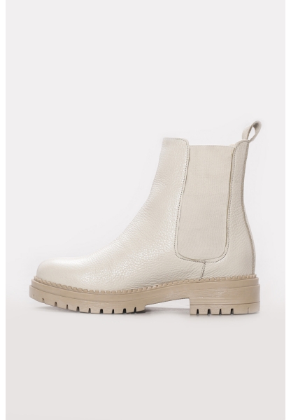 MirgeShoes Krem Lastikli Kadın Klasik Chelsea Bot Hakiki Deri MRG0127619261659