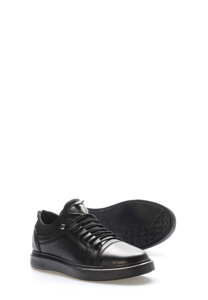 MirgeShoes Siyah Bağcıklı Erkek Casual Ayakkabı Hakiki Deri MRG012561311035
