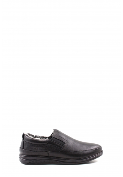 MirgeShoes Siyah Bağcıksız Erkek Casual Ayakkabı Kaymaz Taban Hakiki Deri MRG0125619131697