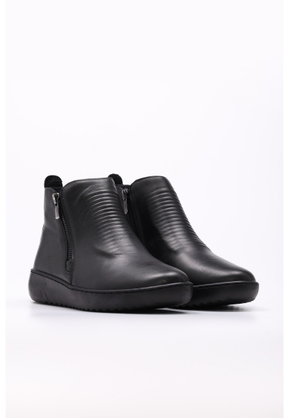 MirgeShoes Siyah Fermuarlı Kadın Klasik Bot Kaliteli Hakiki Deri MRG01994192611422