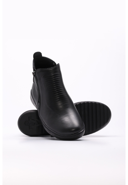 MirgeShoes Siyah Fermuarlı Kadın Klasik Bot Kaliteli Hakiki Deri MRG01994192611422