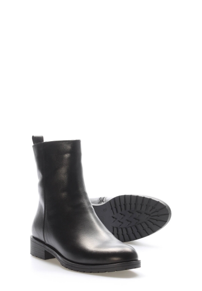 MirgeShoes Siyah Fermuarlı Kadın Bot Kaliteli Hakiki Deri MRG0138719261847