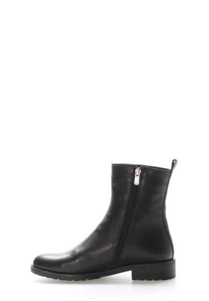 MirgeShoes Siyah Fermuarlı Kadın Bot Kaliteli Hakiki Deri MRG0138719261847