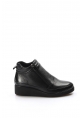 MirgeShoes Siyah Fermuarlı Kadın Dolgu Topuk Bot Kaliteli Hakiki Deri MRG0199319261468