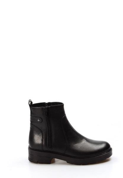 MirgeShoes Siyah Fermuarlı Kadın Klasik Bot Kaliteli Hakiki Deri MRG01103119261316