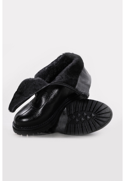 MirgeShoes Siyah Fermuarlı Kadın Klasik Bot Kaliteli Hakiki Deri MRG0127619261656