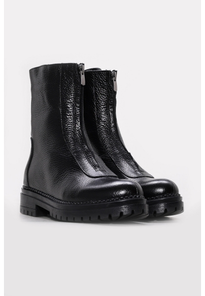 MirgeShoes Siyah Fermuarlı Kadın Klasik Bot Kaliteli Hakiki Deri MRG0127619261656