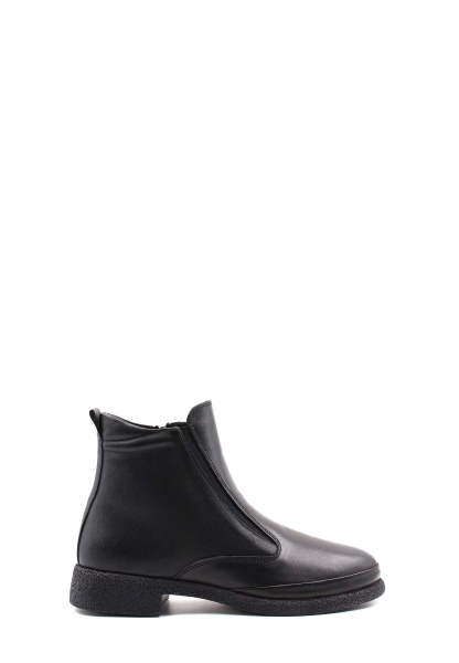 MirgeShoes Siyah Fermuarlı Kadın Klasik Bot Hakiki Deri MRG0134719261668471