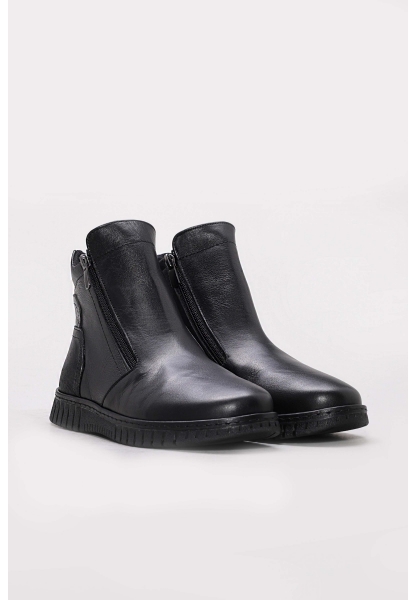 MirgeShoes Siyah Fermuarlı Kadın Klasik Bot Kaliteli Hakiki Deri MRG018871926123882