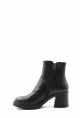 MirgeShoes Siyah Fermuarlı Kadın Klasik Bot Kalın Topuklu Hakiki Deri MRG018871926124731