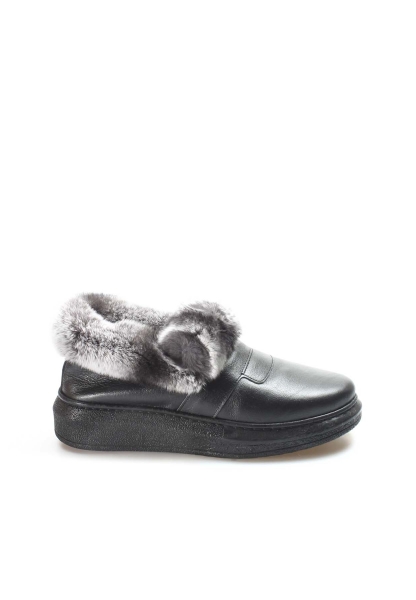 MirgeShoes Siyah Bağcıksız Kadın Klasik Bot Hakiki Deri MRG01863112610136