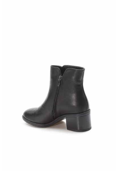 MirgeShoes Siyah Fermuarlı Kadın Klasik Topuklu Bot Hakiki Deri MRG01887192612767