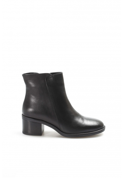 MirgeShoes Siyah Fermuarlı Kadın Klasik Topuklu Bot Hakiki Deri MRG01887192612767