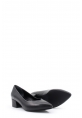 MirgeShoes Siyah Kadın Topuklu Ayakkabı İçi Hakiki Deri MRG01922261156-913