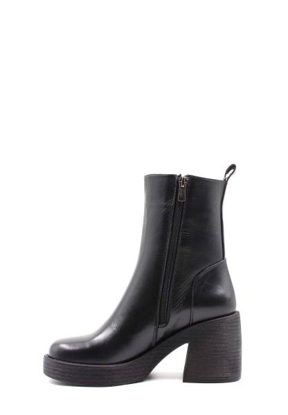 MirgeShoes Siyah Fermuarlı Kadın Topuklu Bot Kaliteli Hakiki Deri MRG0134719261065920