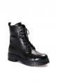 MirgeShoes Siyah Fermuarlı Kadın Klasik Postal Bot Hakiki Deri MRG0127619261548