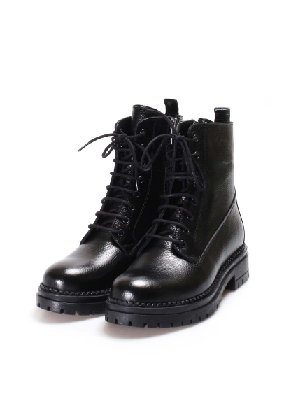 MirgeShoes Siyah Fermuarlı Kadın Klasik Postal Bot Hakiki Deri MRG0127619261548