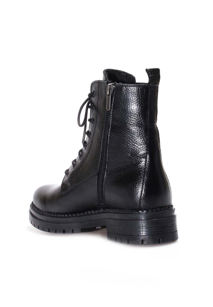 MirgeShoes Siyah Fermuarlı Kadın Klasik Postal Bot Hakiki Deri MRG0127619261548