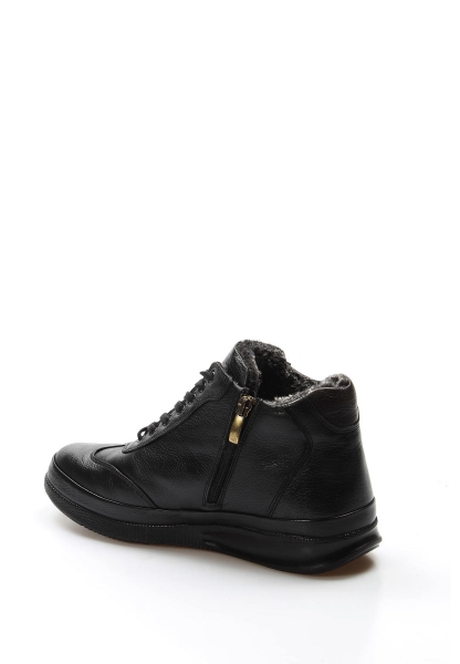 MirgeShoes Siyah Erkek Comfort Bot Kaymaz Taban Hakiki Deri MRG0198519131877