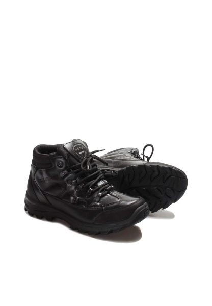 MirgeShoes Siyah Bağcıklı Unisex Outdoor Bot Hakiki Deri MRG01247192415650