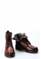 MirgeShoes Taba Fermuarlı Kadın Klasik Bot Kaliteli Hakiki Deri MRG01103119261314