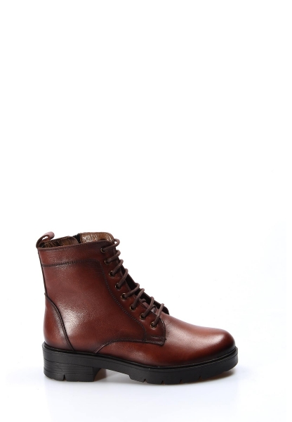 MirgeShoes Taba Fermuarlı Kadın Klasik Bot Kaliteli Hakiki Deri MRG01103119261314