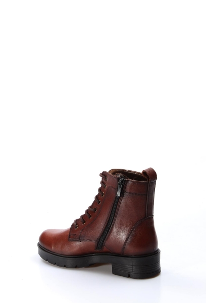 MirgeShoes Taba Fermuarlı Kadın Klasik Bot Kaliteli Hakiki Deri MRG01103119261314