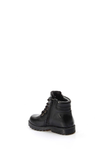 MirgeShoes Siyah Unisex Fermuarlı Çocuk Worker Bot Hakiki Deri MRG01136191611114