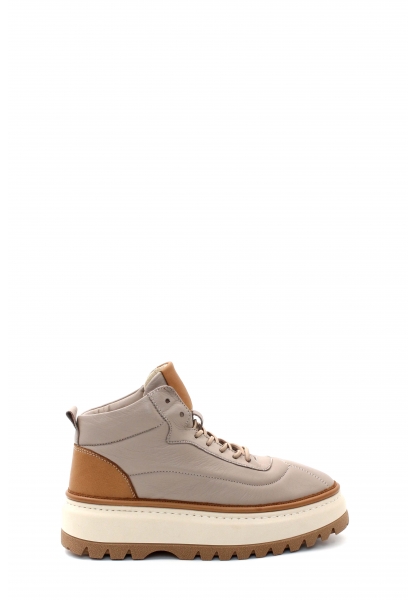 MirgeShoes Vizon Bağcıklı Kadın Spor Bot Kaliteli Hakiki Deri MRG01539192613333