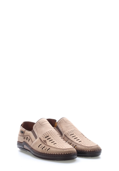 MirgeShoes Kum Bağcıksız Erkek Spor Sneaker Ayakkabı Hakiki Nubuk Deri MRG01256131627