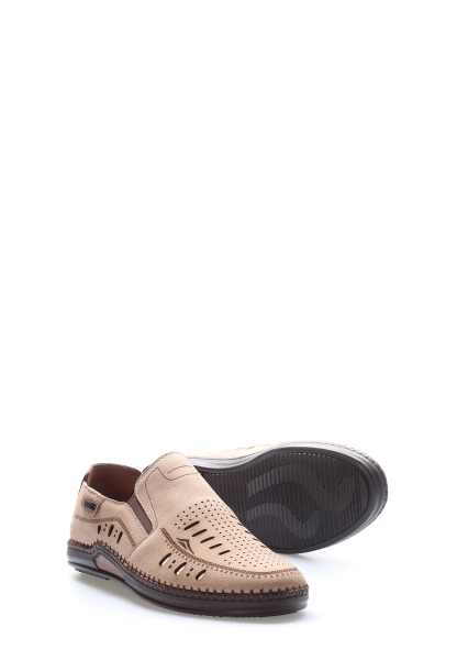 MirgeShoes Kum Bağcıksız Erkek Spor Sneaker Ayakkabı Hakiki Nubuk Deri MRG01256131627