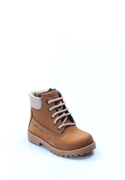 MirgeShoes Taba Unisex Fermuarlı Çocuk Worker Bot Hakiki Nubuk Deri MRG01136191611114