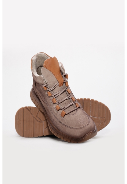 MirgeShoes Vizon Fermuarlı Kadın Spor Bot Kaliteli Hakiki Nubuk Deri MRG0188719261257821