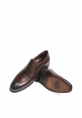 MirgeShoes Kahve Bağcıksız Erkek Klasik Kösele Ayakkabı İçi Dışı Hakiki Deri MRG01367131792