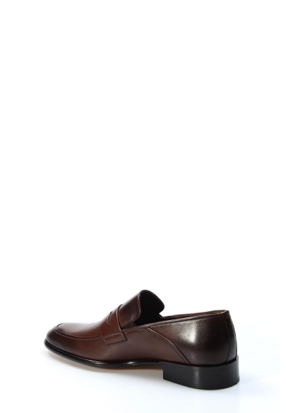 MirgeShoes Kahve Bağcıksız Erkek Klasik Kösele Ayakkabı İçi Dışı Hakiki Deri MRG019931310424