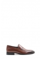 MirgeShoes Kahve Bağcıksız Erkek Klasik Kösele Ayakkabı İçi Dışı Hakiki Deri MRG0110401312518