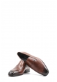MirgeShoes Kahve Bağcıksız Erkek Klasik Kösele Ayakkabı İçi Dışı Hakiki Deri MRG0110401312518