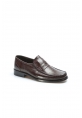 MirgeShoes Kahve Bağcıksız Erkek Klasik Kösele Ayakkabı İçi Dışı Hakiki Deri MRG011062131942