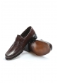 MirgeShoes Kahve Bağcıksız Erkek Klasik Kösele Ayakkabı İçi Dışı Hakiki Deri MRG011062131942