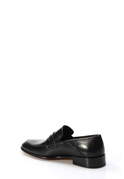 MirgeShoes Siyah Bağcıksız Erkek Klasik Kösele Ayakkabı İçi Dışı Hakiki Deri MRG0110231310424