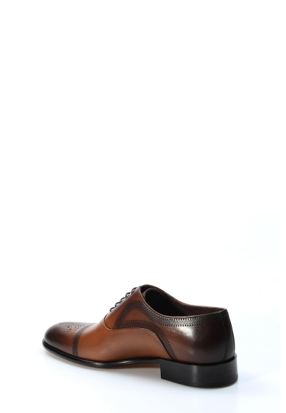 MirgeShoes Taba Bağcıklı Erkek Klasik Kösele Ayakkabı İçi Dışı Hakiki Deri MRG0110231314620