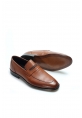 MirgeShoes Taba Bağcıksız Erkek Klasik Kösele Ayakkabı İçi Dışı Hakiki Deri MRG011062131518