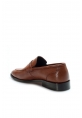MirgeShoes Taba Bağcıksız Erkek Klasik Kösele Ayakkabı İçi Dışı Hakiki Deri MRG011062131518
