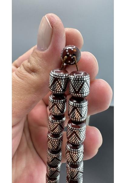 MirgeShoes Muhammed Serkan Coşkun Usta İşi Yoğun Gümüş Çakımlı Kuka Tesbih AHTES2179