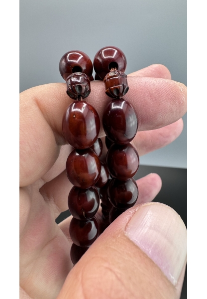 MirgeShoes Okan Çeken Usta İşi Nakkaşılı Kalem Işçilikli Kınalı KUka Tesbih AHTES2181