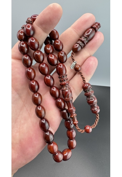 MirgeShoes Okan Çeken Usta İşi Nakkaşılı Kalem Işçilikli Kınalı KUka Tesbih AHTES2181