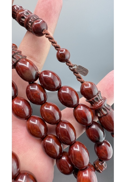 MirgeShoes Okan Çeken Usta İşi Nakkaşılı Kalem Işçilikli Kınalı KUka Tesbih AHTES2181