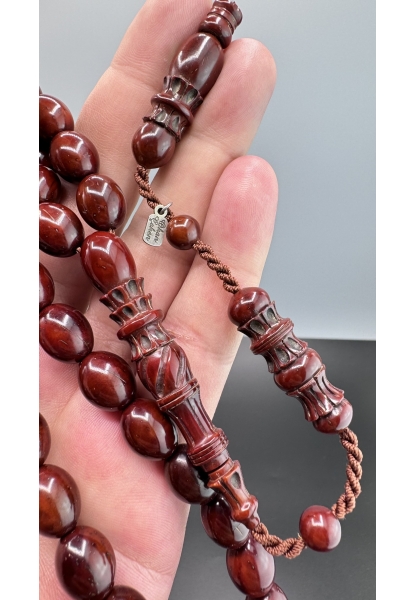 MirgeShoes Okan Çeken Usta İşi Nakkaşılı Kalem Işçilikli Kınalı KUka Tesbih AHTES2181